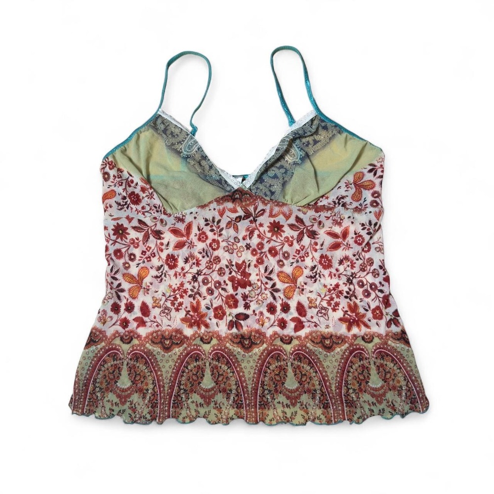Y2K floral and paisley print cami top